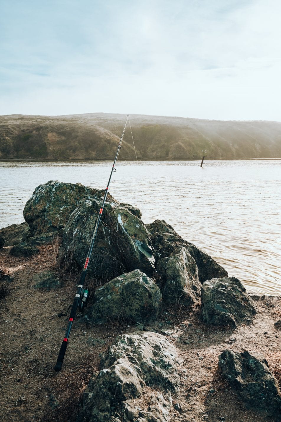 Fishing rod with Pembrokeshire beach